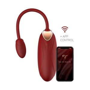 Viotec Oliver Pro Wearable Vibrator With App Control Gold & Wine Red