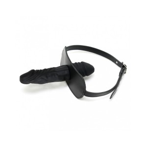 Rimba Bondage Play Gag With Internal (4 X 6 Cm) And External (4 X 13 Cm) Latex Dildo Black