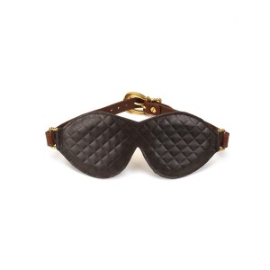 Liebe Seele Leather Blindfold Black, Brown & Gold