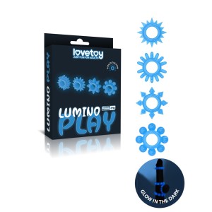 Lovetoy Lumino Play Cock Ring Set Of 4 Glow In The Dark