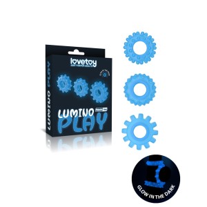 Lovetoy Lumino Play Cock Ring Set Of 3 Glow In The Dark