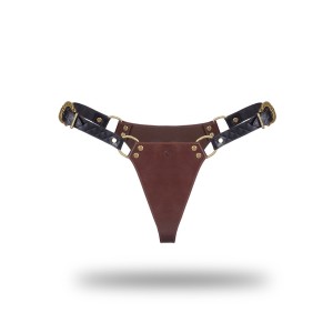 Liebe Seele Leather Panty  Black, Brown & Gold
