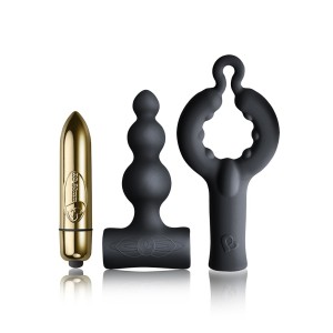 Rocks-off Be Mine Set Cockring, Bullet And Anal Vibrator Black / Gold