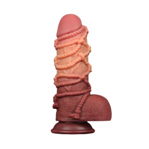 Lovetoy Extreme Dildo With Rope Pattern 24 Cm Brown & Nude