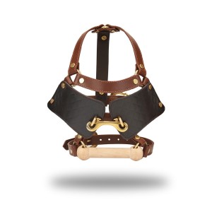 Liebe Seele Leather Blinders With Gag Black, Brown & Gold