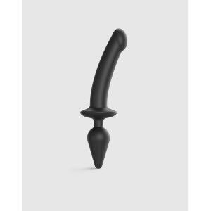 Strap-on-me Semi-realistic Switch Plug-in 2-in-1 Dildo & Butt Plug Size Xxl Black