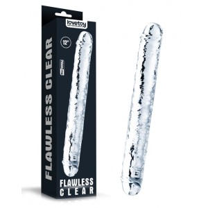 Lovetoy Flawless Clear Double Dildo 12 / 30.5 Cm Transparant