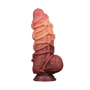 Lovetoy Extreme Dildo With Rope Pattern 24 Cm Brown & Nude
