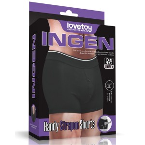 Lovetoy Unisex Strap-on Shorts Size M Black