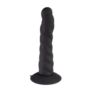 Rimba Latex Play Exchangeable Dildo For Strap-on With Sucking Cup Black