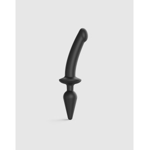 Strap-on-me Semi-realistic Switch Plug-in 2-in-1 Dildo & Butt Plug Size L Black