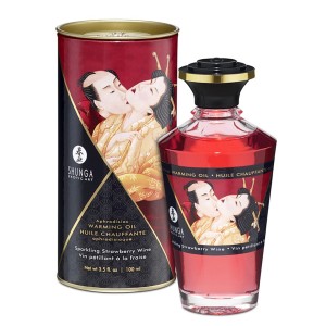 Shunga Warming Oil Sparkling Strawberry Wine 100 Ml