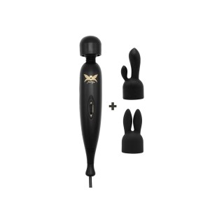 Pixey Pixey Turbo Wand Vibrator With 2 Attachments Black