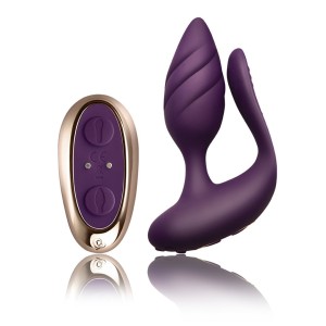 Rocks-off Cocktail Couple Vibrator With Remote Control Purple