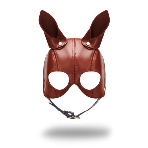Liebe Seele Leather Mask With Ears Black, Brown & Gold