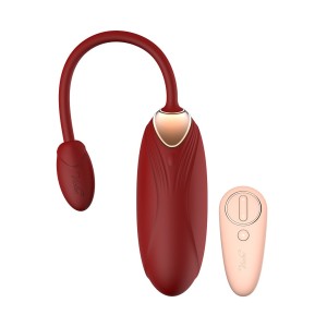 Viotec Oliver Wearable Vibrator With Remote Control  Gold & Wine Red