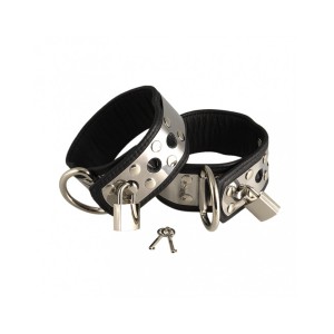 Rimba Leather Footcuffs With Metal And Padlock