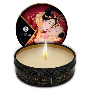 Shunga Mini Massage Candle Sparkling Strawberry Wine 30 Ml