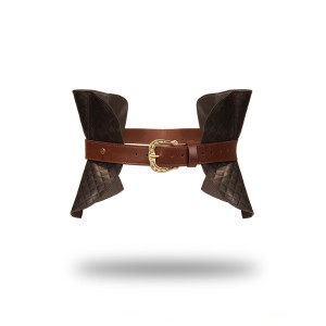 Liebe Seele Leather Corset Black, Brown & Gold