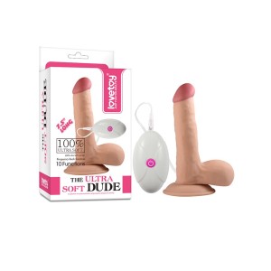 Lovetoy The Ultra Soft Dude Vibrating 7.5 / 19 Cm Realistische Vibrerende Dildo Met Afstandsbediening Nude
