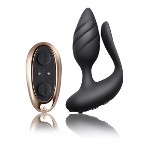 Rocks-off Cocktail Couple Vibrator With Remote Control Black