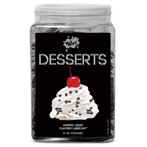 Wet Desserts Whipped Cream 144 X 10ml.  Pouch In Counter Bowl Display
