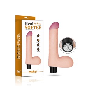 Lovetoy Vibrating Real Softee 8 / 20 Cm Realistische Vibrerende Dildo Met Ballen Nude