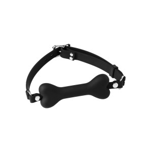 Rimba Latex Play Mouthgag With Dogbone Black