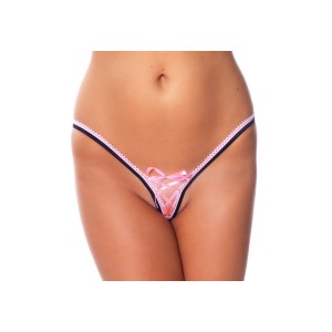 Amorable By Rimba G-string With Lace One Size Black / Pink