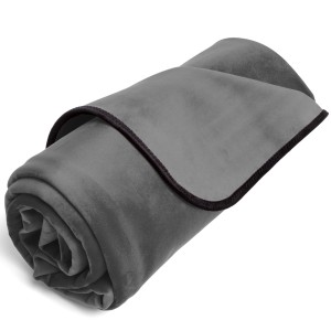 Fascinator Throw Grey Microvelvet Travel Size
