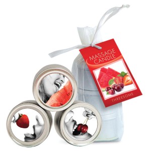 Threesome Edible Mini Candle Trio: Tropical 2 Fl Oz / 60 Ml
