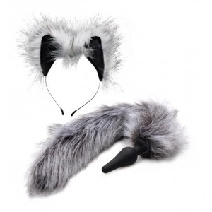 Xr Tz Grey Wolf Tail And Ears Set