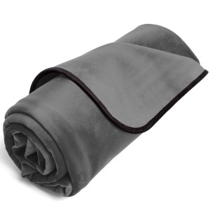 Fascinator Throw Grey Microvelvet Regular Size