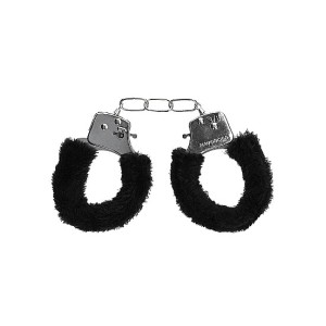 Shots Toys Pleasure Furry Handcuffs Black