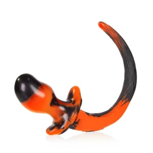 Bulldog, Puppy Tail Buttplug, Orange Swirl, Large
