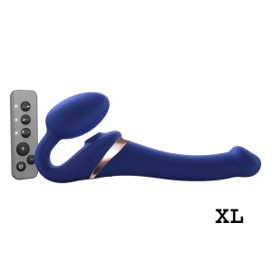 Multi Orgasm Bendable Strap-on Xl Night Blue
