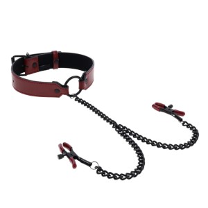 Saffron Collar With Nipple Clamps