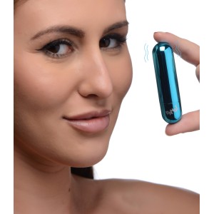10x Rechargeable Vibrating Metallic Bullet Blue