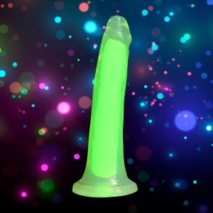 7 Inch Glow-in-the-dark Silicone Dildo Green