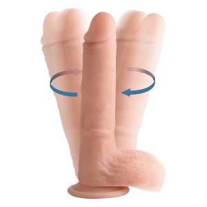 Vibrating And Rotating Remote Control Silicone Dildo With Balls 9 Inch