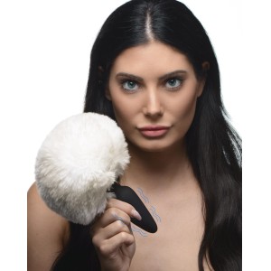 Large Vibrating Anal Plug With Interchangeable Bunny Tail White