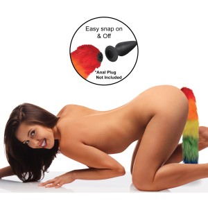 Interchangeable Rainbow Fox Tail