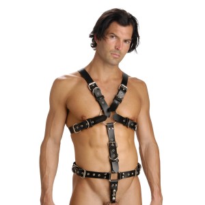 Strict Leather Body Harness With Cock Ring Medium Large