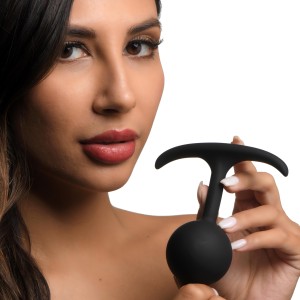Premium Silicone Round Weighted Anal Plug Large