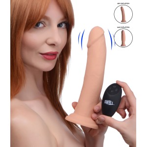 7x Inflatable And Vibrating Remote Control Silicone Dildo 8.5 Inch