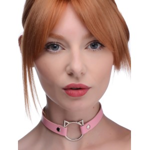 Kinky Kitty Ring Slim Choker Pink