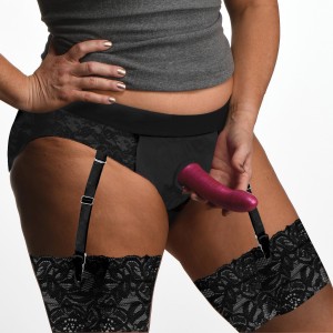 Laced Seductress Crotchless Panty Harness With Garter Straps Lxl