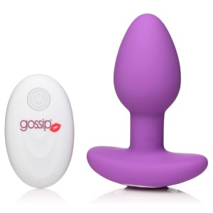 10x Pop Rocker Vibrating Silicone Plug With Remote Violet