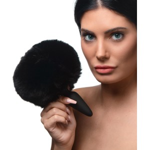 Small Anal Plug With Interchangeable Bunny Tail Black