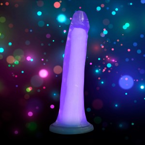 7 Inch Glow-in-the-dark Silicone Dildo Purple